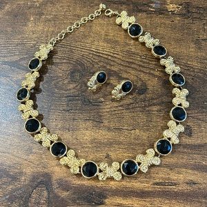 Vintage statement necklace and earring set